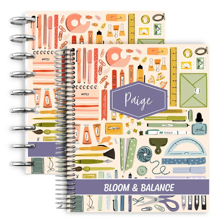 Buy Bright Blooms Horizontal Planner | 7x9 Custom Planner | Plum Paper