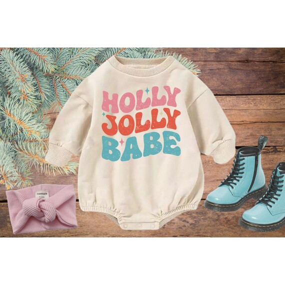 Holly Jolly Babe Romper One Piece Outfit for Toddler or Baby - Etsy | Etsy (US)