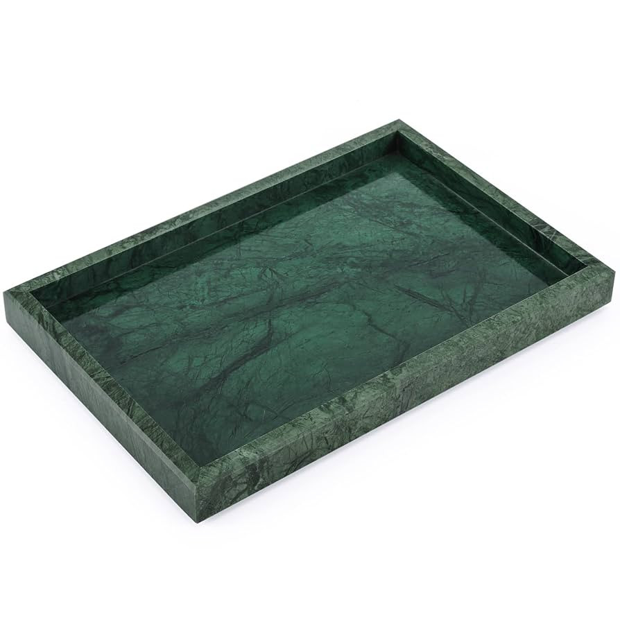 Marble Bathroom Vanity Tray, Natural Luxury Vanity Home Kitchen Bathroom Table Tray, Stone Decora... | Amazon (US)