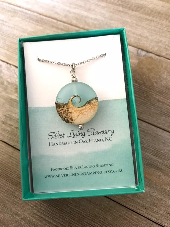 Beach necklace, pale blue, ocean necklace, wave necklace, beach jewelry, beach wedding, ocean wav... | Etsy (US)