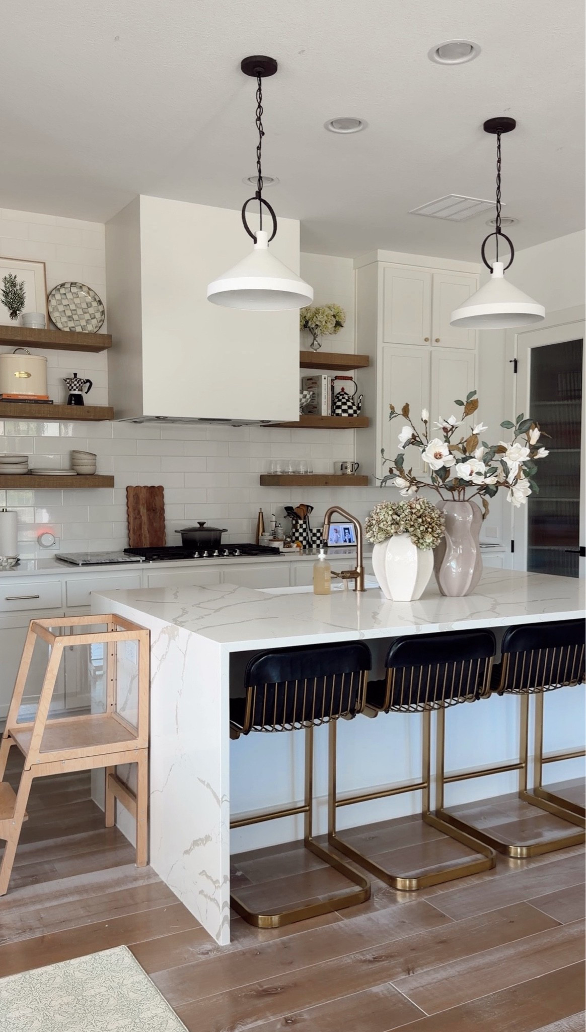 Spring kitchen with faux florals, glazed vases, and more. Linking furniture and toddler tower, too!

#LTKHome