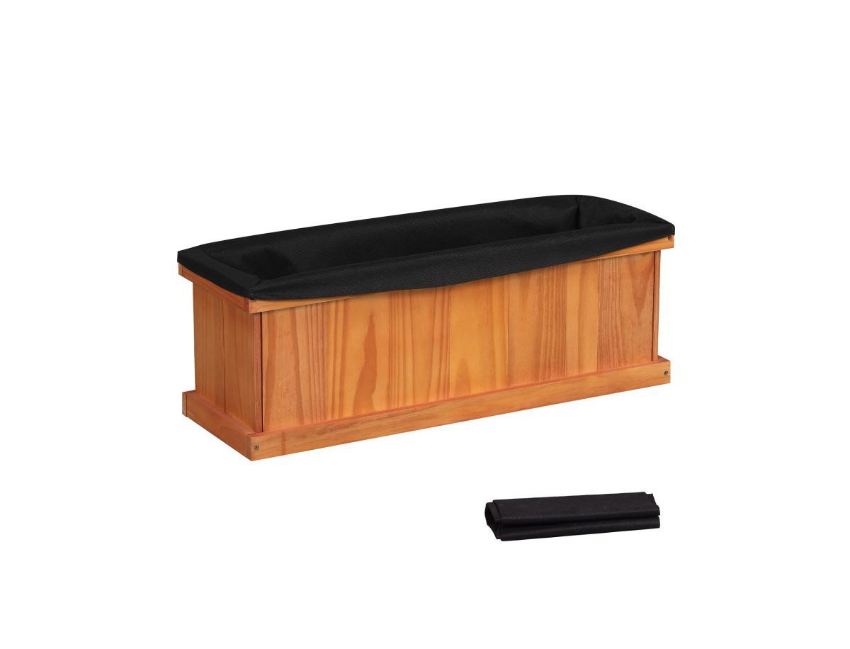 Slickblue Solid Fir Wood Raised Garden Bed with Liner & Drainage - Orange | Macy's