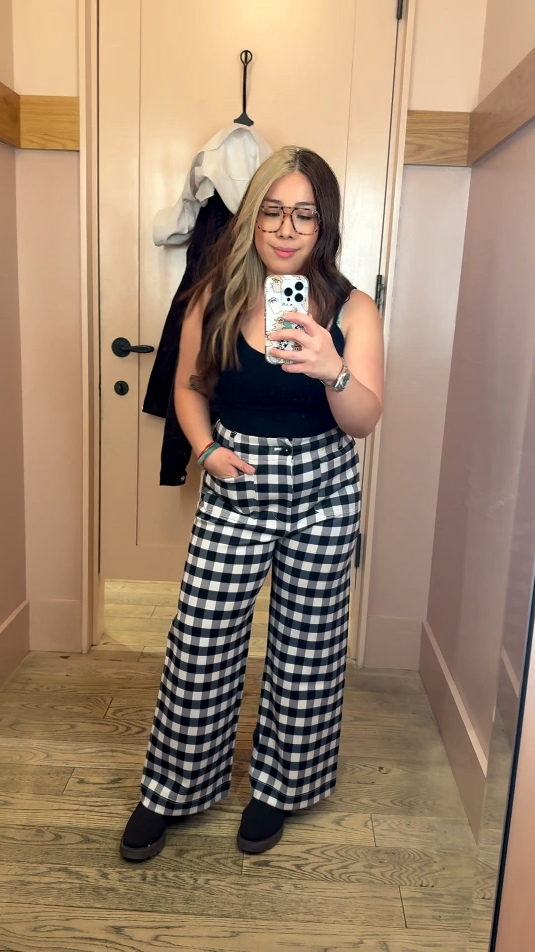 Outfit from Anthropologie

Pants: I’m 4’11 and these are technically cropped, regular length, and I’m wearing platform boots with about 1-2inch height on it. The material is stretchy, I’m wearing my true size 29 and it’s perfect, I wouldn’t necessarily size down even if it’s stretchy because I feel like it would be too tight.

Top: wearing size medium and I’m a 34DD, my chest fit fine but as a petite  person I felt the straps were a touch too long.

I ended up getting the pants but not the top, only because I don’t have a lot of places to wear the whole set. But the pants by itself I could style easily!

Glasses: Fytoo
Boots: Vivaia 

#LTKootd #LTKMidsize #LTKPetite
