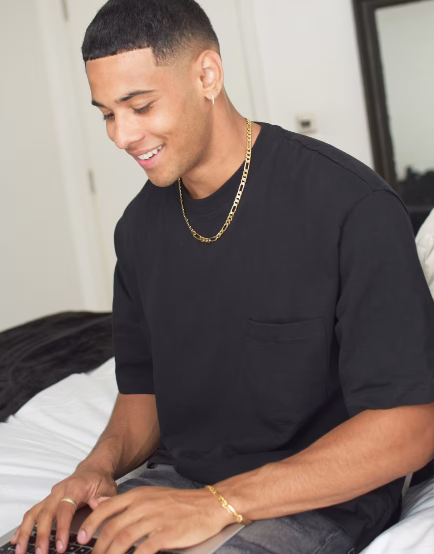 Topman organic boxy t-shirt in black | ASOS (Global)