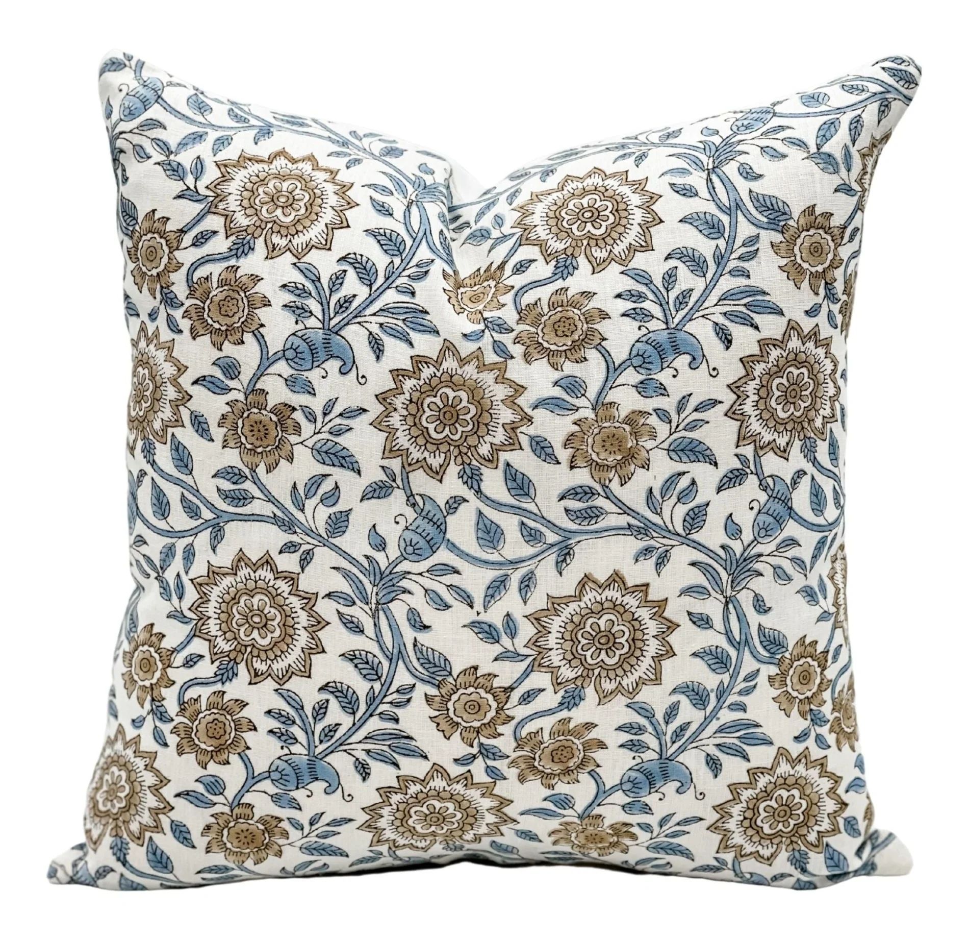 POINSETTIA IN LIGHT BLUE PILLOW COVER | Krinto