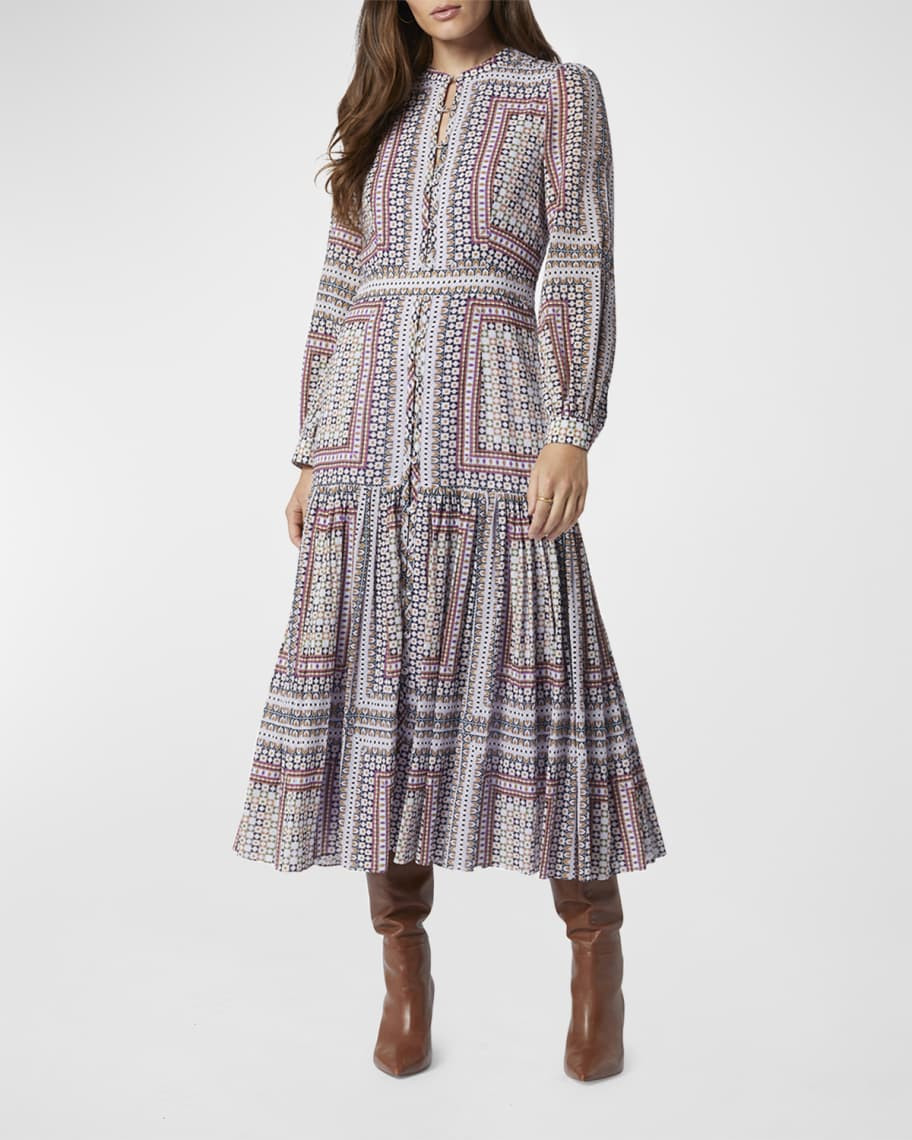 Joie Seesila Patterned Midi Dress | Neiman Marcus