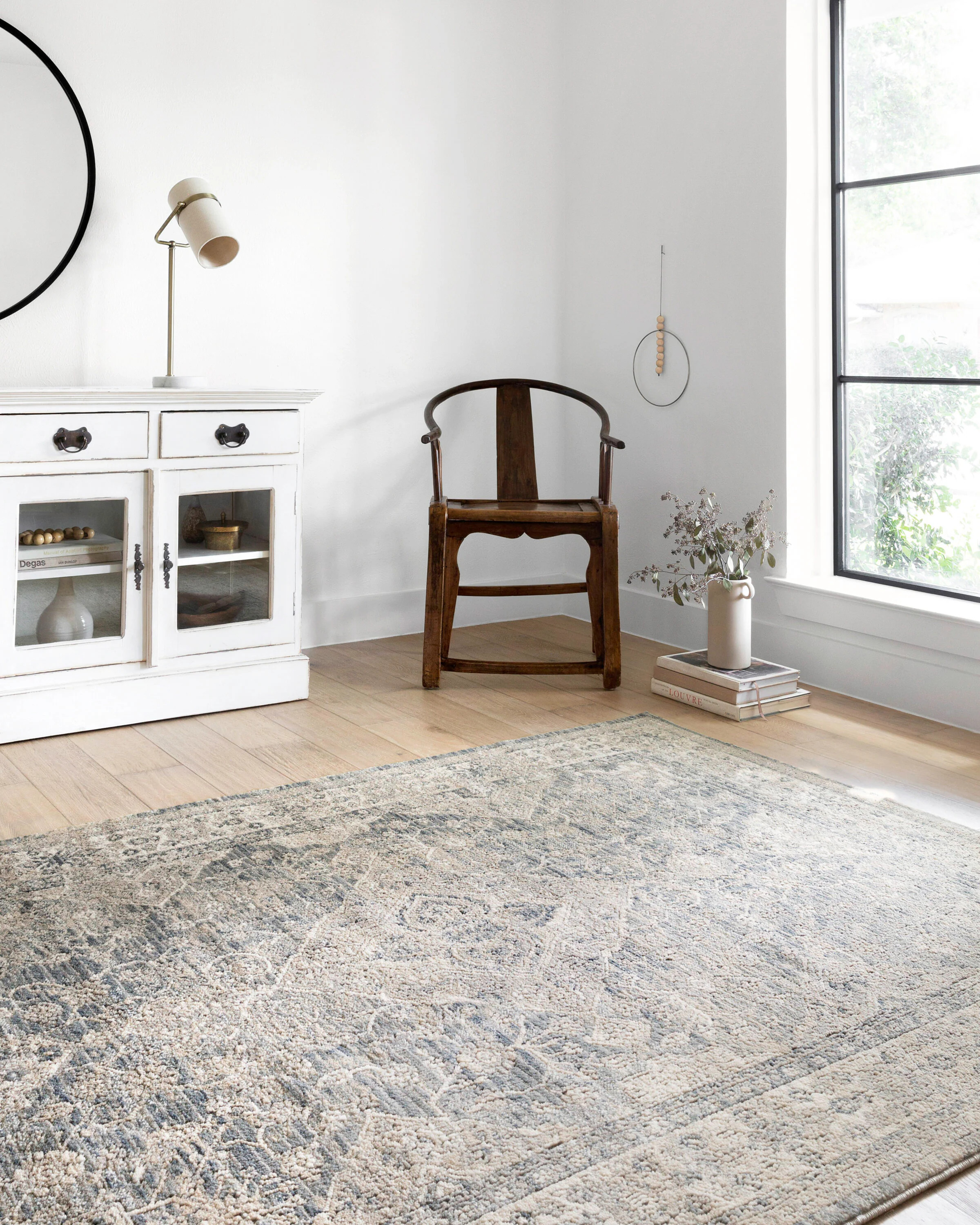 Loloi II 5 X 8 (ft) Sky / Natural Indoor Distressed/Overdyed Oriental Area Rug Polyester in Blue | TEAGTEA-04SCNA5376 | Lowe's