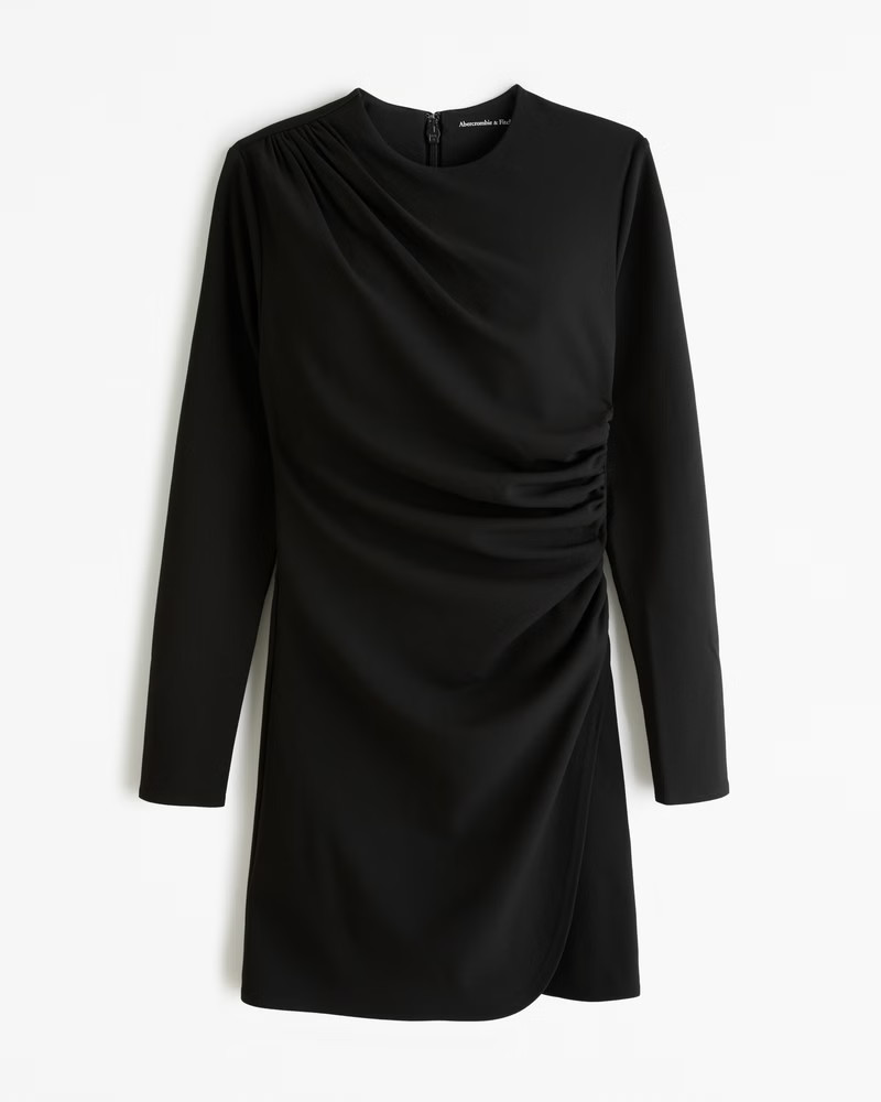Women's Long-Sleeve Draped Mini Dress | Women's | Abercrombie.com | Abercrombie & Fitch (US)