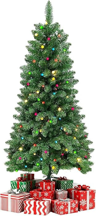 5FT Christmas Tree Prelit Artificial Christmas Tree with Lights 150 Multi Colored LED Hinged Chri... | Amazon (US)