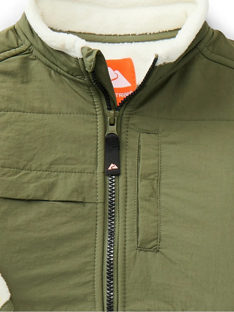 Ozark Trail Boys Mixed Media Fleece Jacket, Sizes 4-18 | Walmart (US)