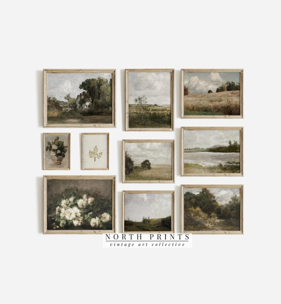 French Country Gallery Wall Art Set | Vintage Living Room Decor | PRINTABLE Collection of 10 | Di... | Etsy (US)