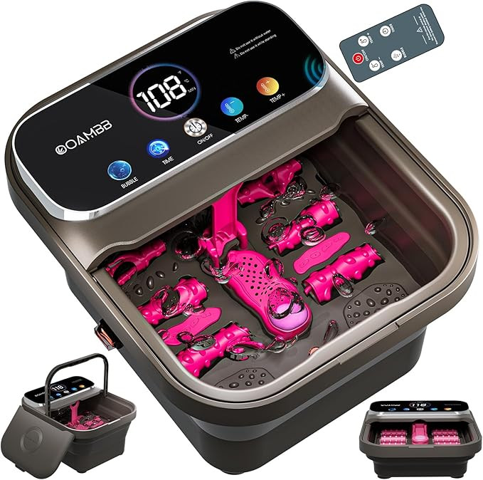 Collapsible Foot Spa with Heat, Bubble,Temp Control,Remote Control, Color Touch Screen Foot Bath ... | Amazon (US)