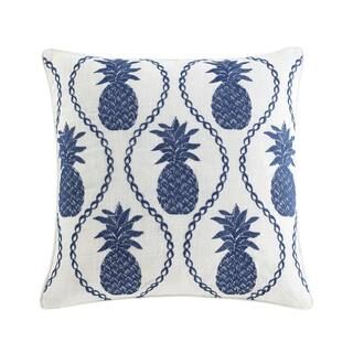 Tommy Bahama Pineapple Resort Embroidered Blue Plush 20X20 Decorative Pillow USHSAB1168583 - The ... | The Home Depot