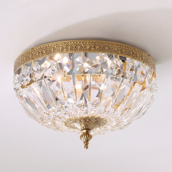 Antique Reproduction Cut Crystal Basket Flush Mount | Shades of Light