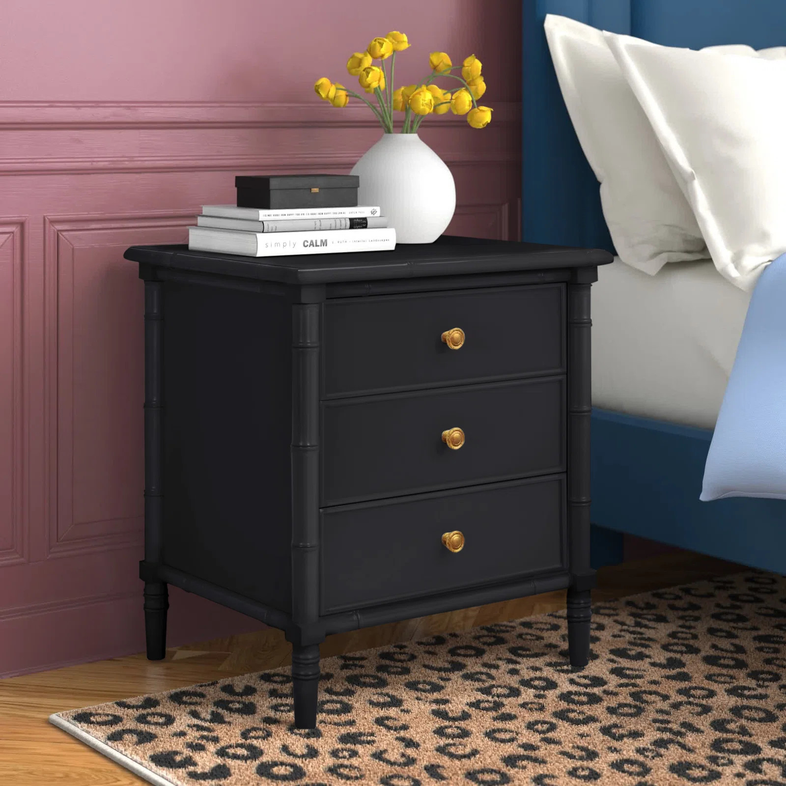 Ava 25.25'' Tall 3 - Drawer Nightstand | Wayfair North America