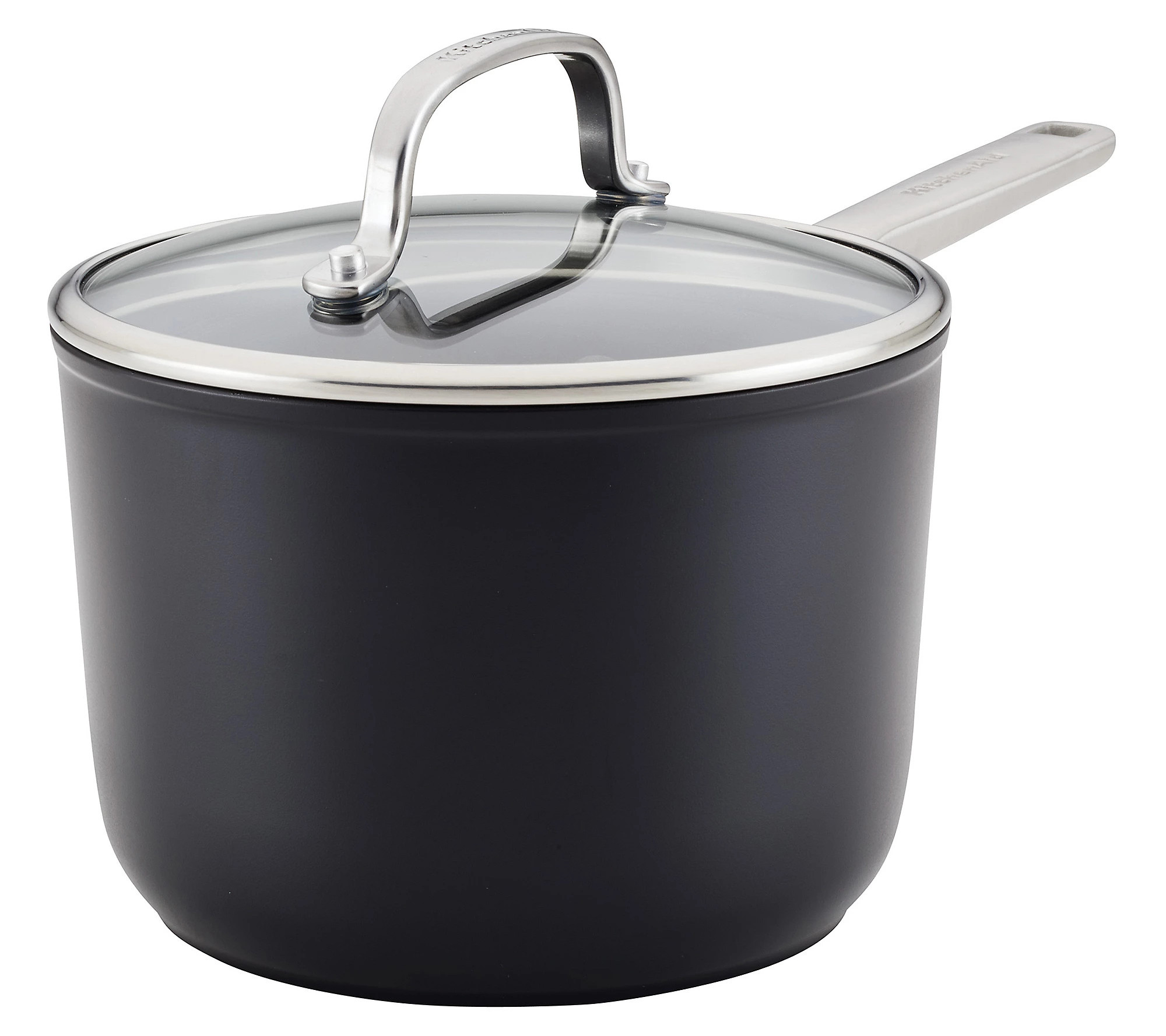 KitchenAid Hard-Anodized Nonstick Saucepan with Lid, 3qt | QVC