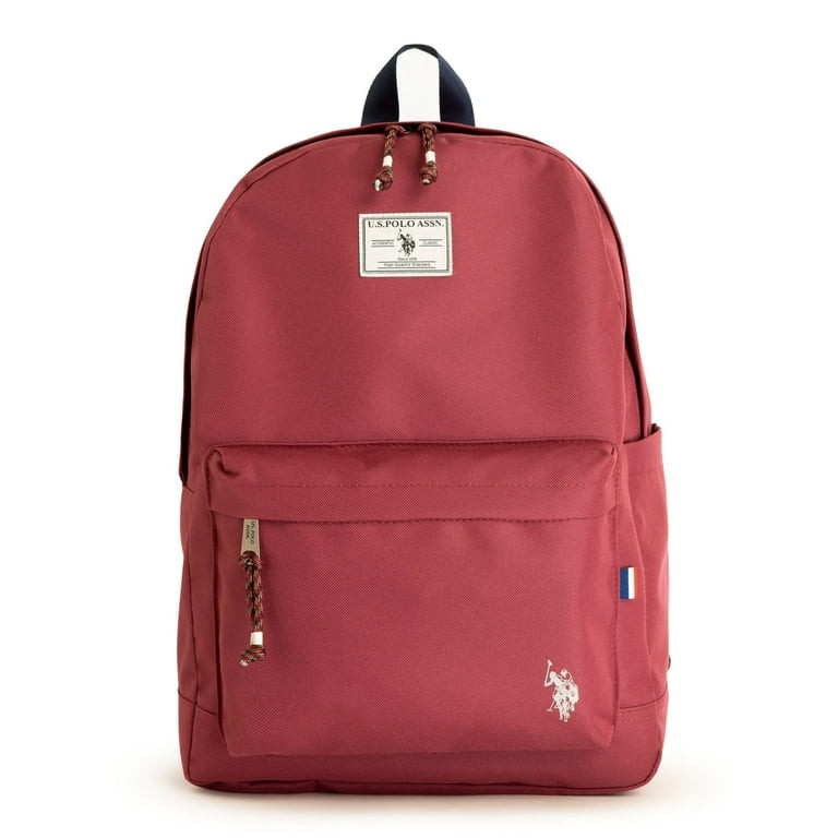 U.S. Polo Assn. Adult 18" Water-Resistant Backpack, Maroon | Walmart (US)