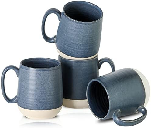 HASENSE Ceramic Large Coffee Mugs Set of 4-15 Ounce Porcelain Coffee Cups Set with Handle Perfect... | Amazon (US)