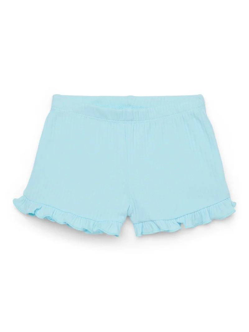 Garanimals Baby Girl Ruffle Edge Ribbed Shorts, Sizes 0-24 Months | Walmart (US)