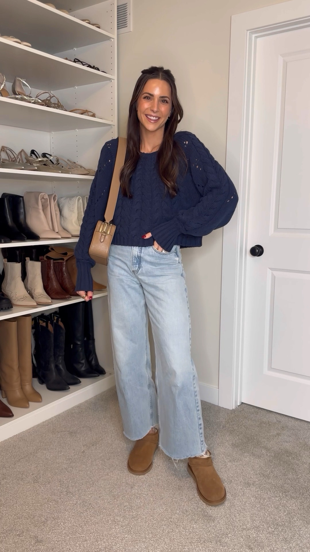 One of my favorite sweaters is on sale! It’s soft, chunky and has an oversized fit. Wearing a size S and I have both the ivory and the navy blue colors! 

Jeans: tts (26) 
UGGs ultra mini: size down if half size 
Leatherology monogram bag with guitar strap 


#LTKfindsunder100 #LTKsalealert #LTKSeasonal