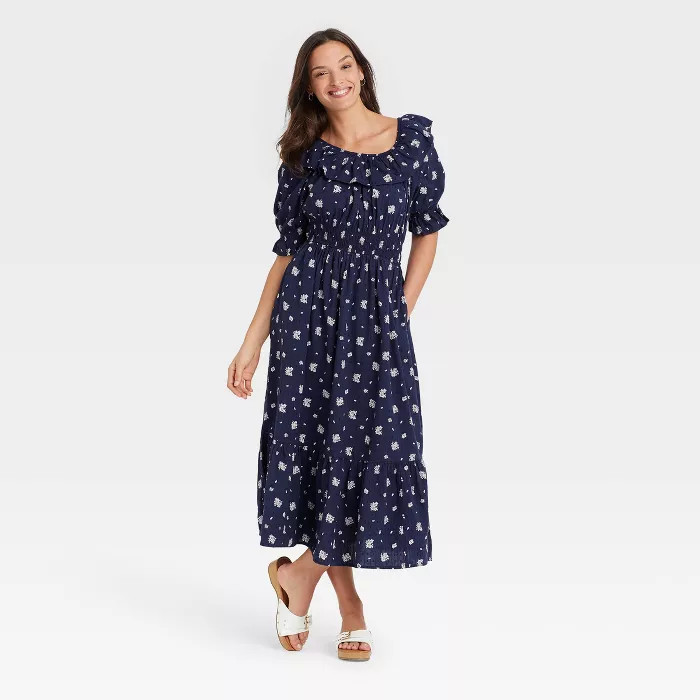 Women's Short Sleeve Ruffle Collar Dress - Universal Thread™ | Target