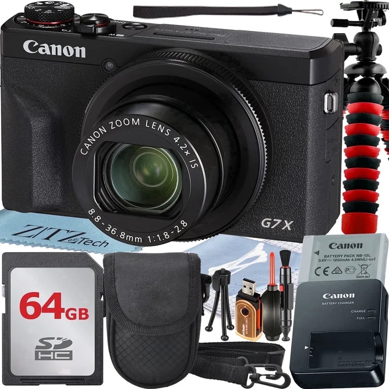 Canon PowerShot G7 X Mark III Digital Camera (Black) with 4.2x Optical Zoom Lens + 64GB Memory Ca... | Walmart (US)