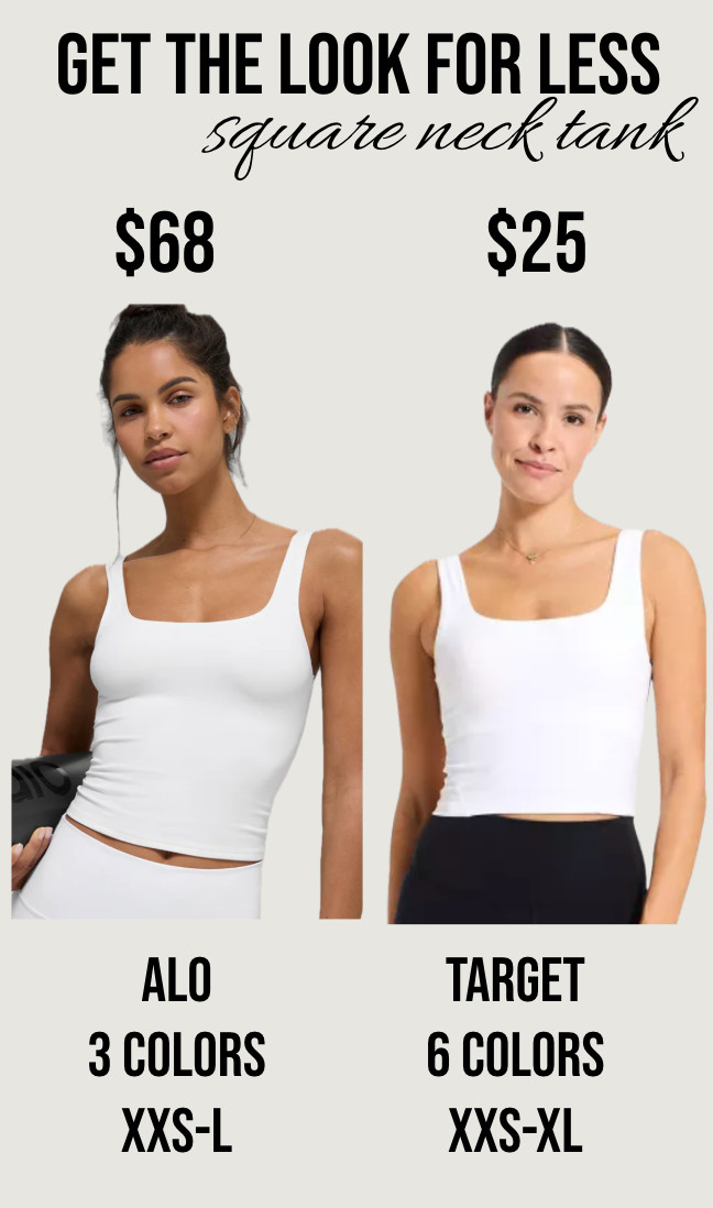 These workout tanks are so cute, and I love how the square neck elevates the look.
................
Alo dupe alo bestsellers target duoe get the look for less built in bra tank workout top workout tank workout look gym look gym outfit yoga look workout clothes gym clothes square neck tank longline sports bra longline tank target style target new arrivals vuori dupe varley duoe lululemon dupe Aritzia dupe balletcore ballet core cropped tank layering tank
Free people dupe 

#LTKActive #LTKSaleAlert #LTKfitnessgoals