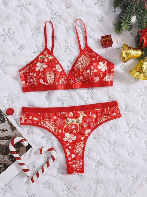 Plus Christmas Print Lingerie Set
   
      SKU: sw2108264278840490
          (6 Reviews)  
     ... | SHEIN