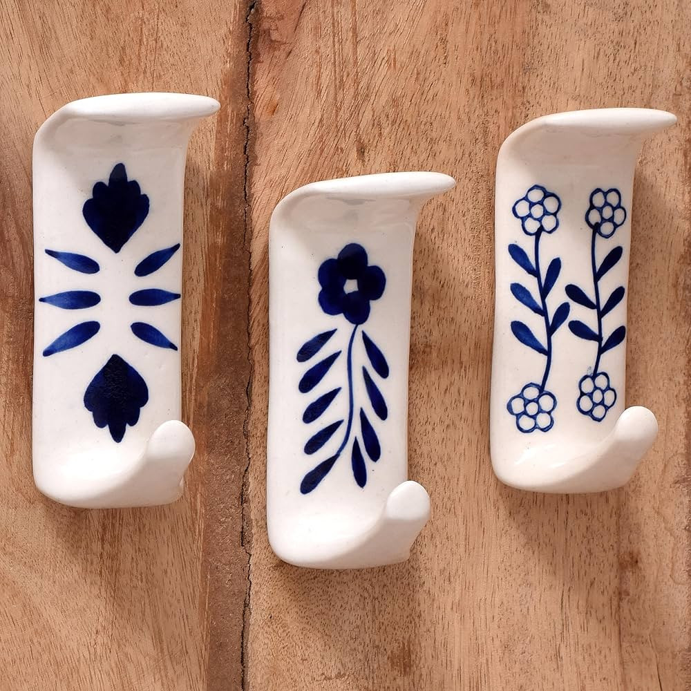 IndianShelf Decorative Adhesive Hooks Kitchen Wall Hooks for Hanging Heavy Duty Sticky Hangers Ba... | Amazon (US)