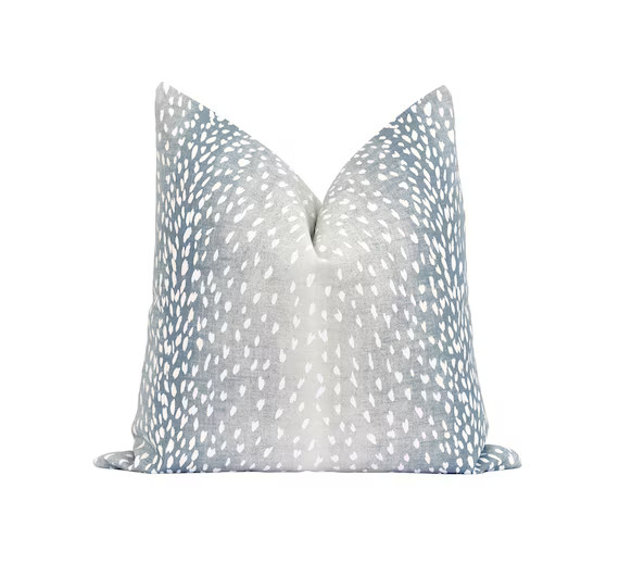 18 20 22 24 26 Aqua Linen Pillow Cover, Aqua Blue Pillow, Animal Print Accent Pillow, Antelope Pr... | Etsy (US)