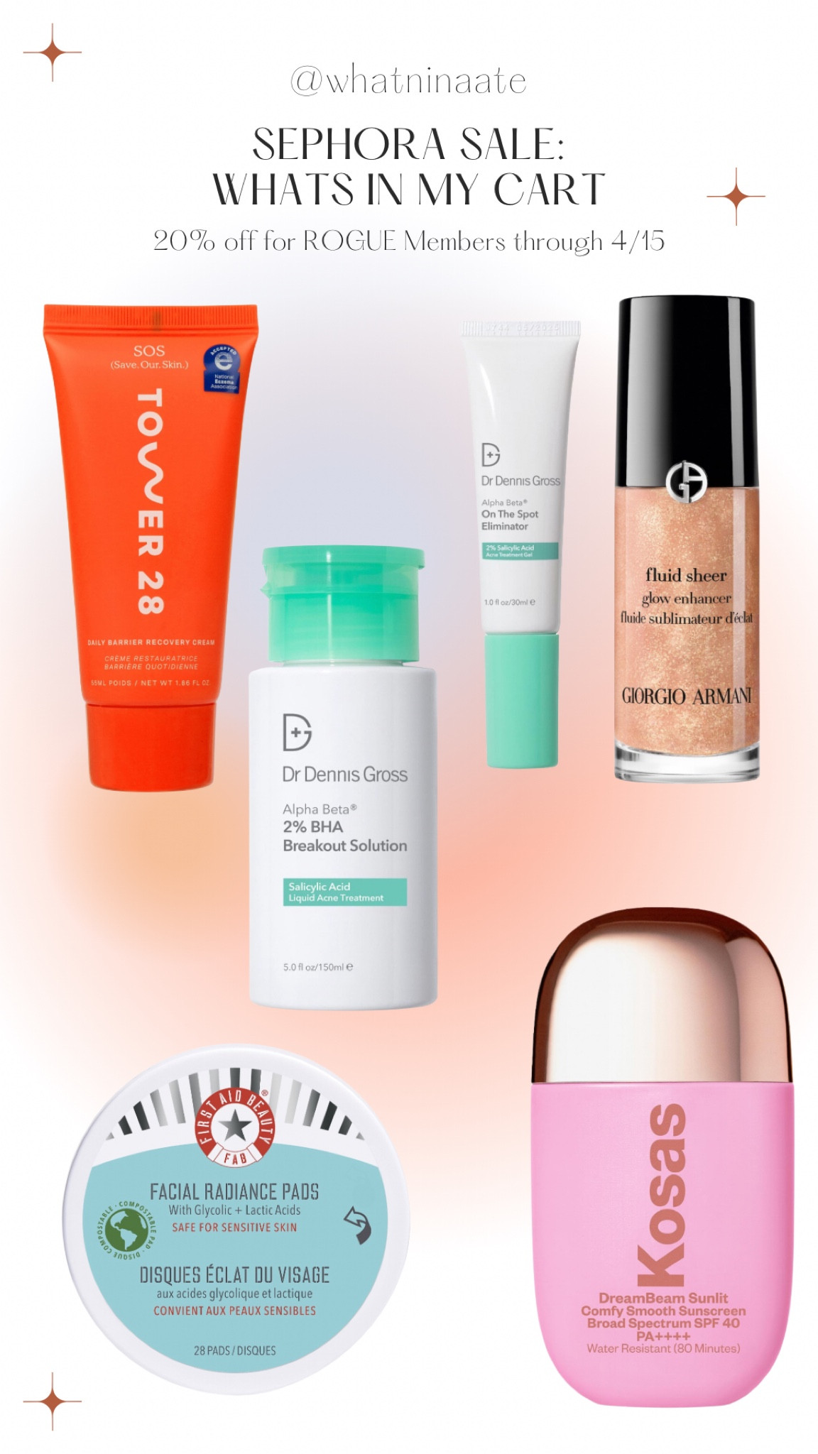 Sephora sale: what’s on my list and in my cart

.
.
Dr. Dennis gross. Skincare. Tower 28. Moisturizer. Kosas. Skin tint. Bronzer. First aid beauty. Acme. Highlighter  

#LTKxSephora #LTKsalealert #LTKbeauty
