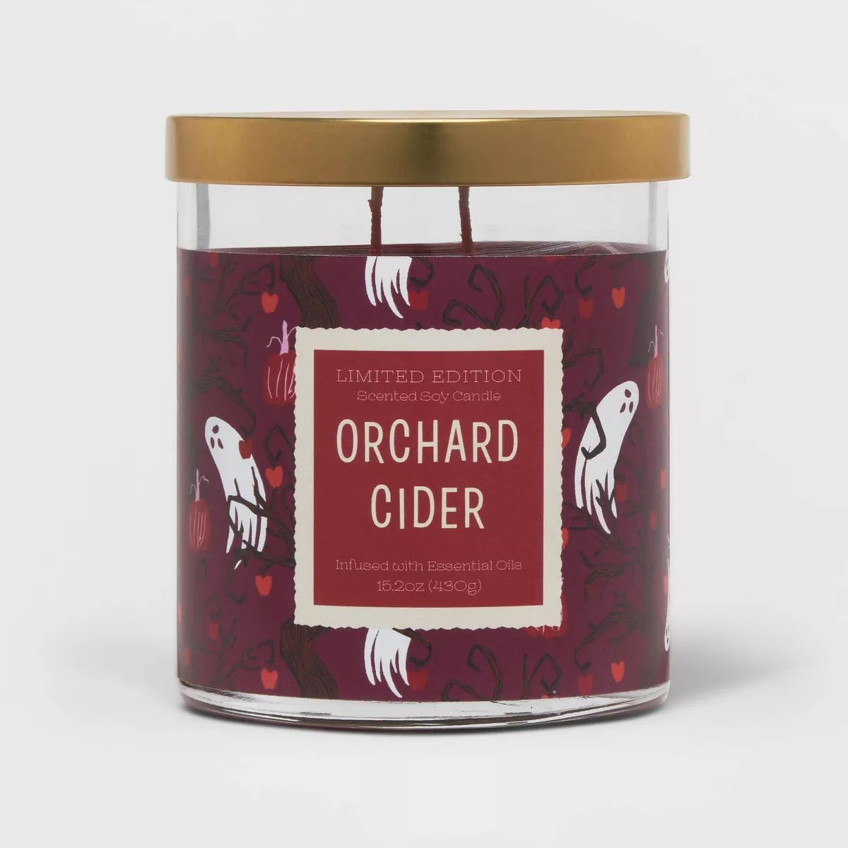 15.1oz Orchard Cider Halloween Jar with Gold Lid Candle - Opalhouse™ | Target