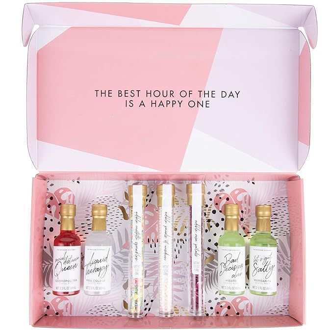Thoughtfully Gifts, Cocktail Therapy Gift Set, Includes 4 Cocktail Mixers and Edible Pearl, Rose ... | Amazon (US)