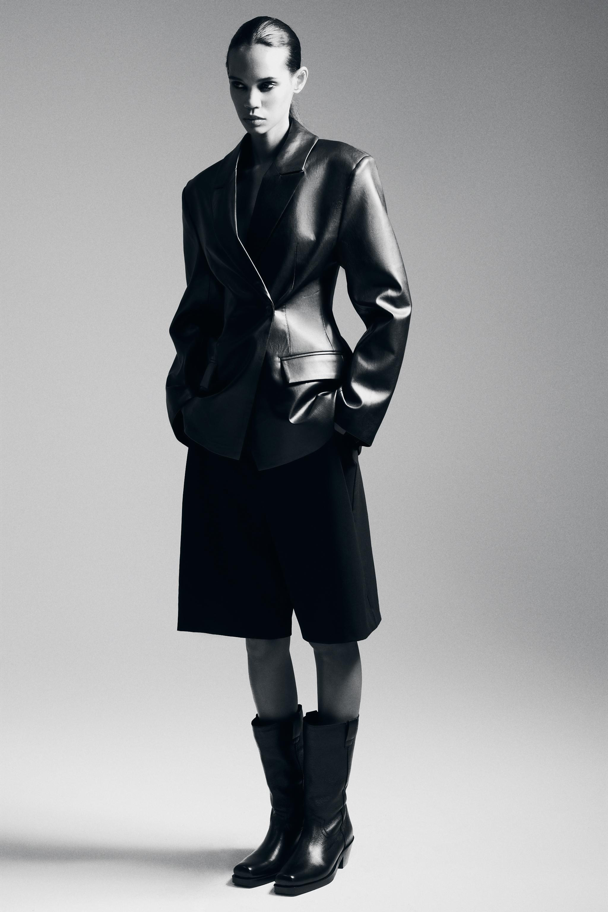 TAILORED FAUX LEATHER BLAZER | Zara UK