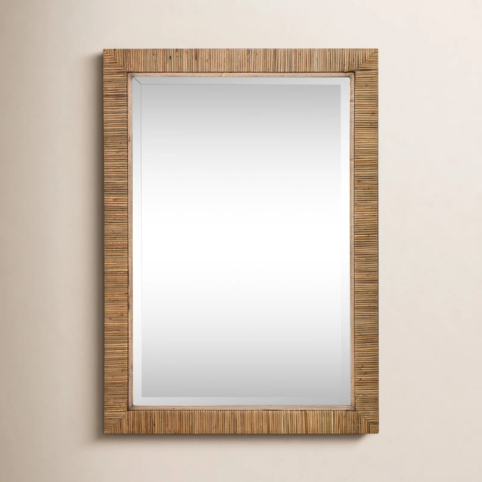 Adrianne Solid Wood/ Rattan Rectangle Wall Mirror | Joss & Main