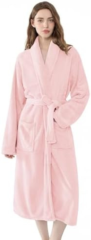 Soft Robe For Women，Warm Plush Bath Robes Female，Spa Towel After Shower Lightweight Long Bath... | Amazon (US)