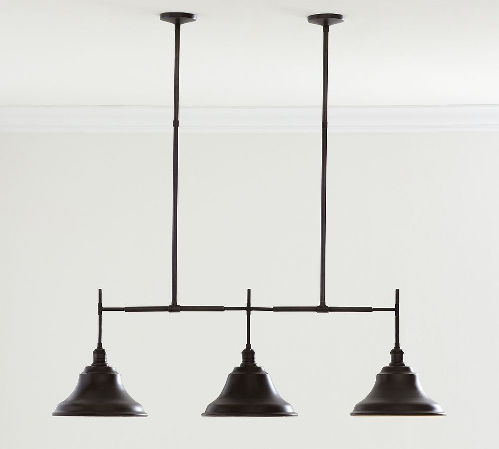 Curved Metal Bell Linear Chandelier | Pottery Barn (US)