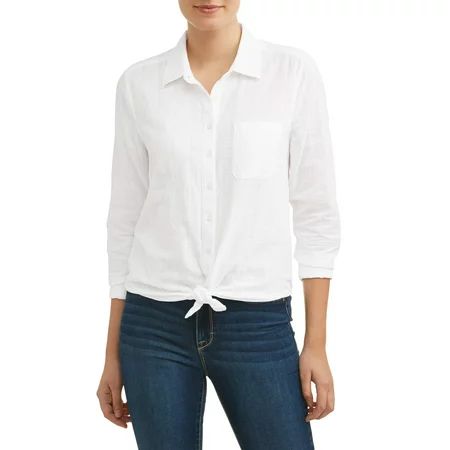 Women's Button Front Shirt | Walmart (US)