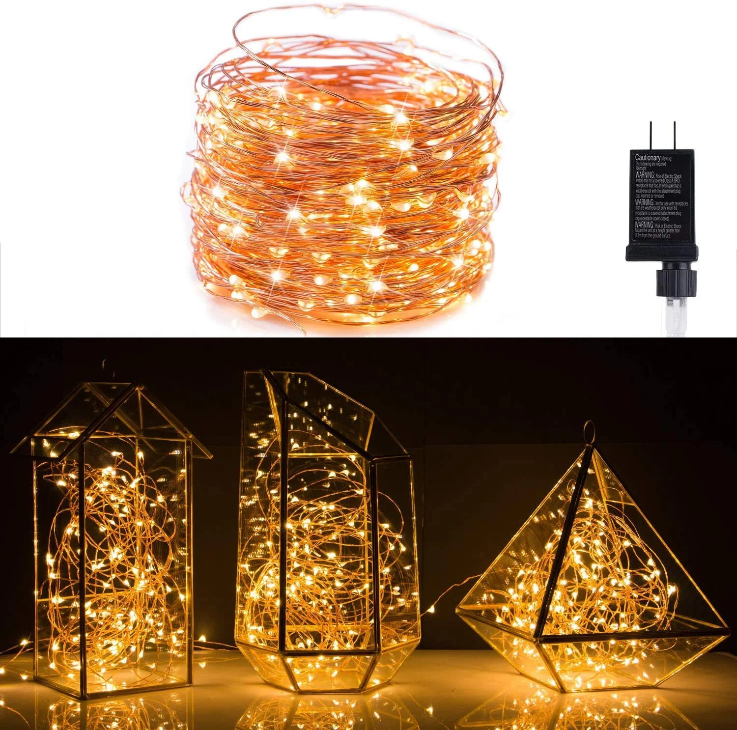 Minetom Fairy Lights Plug in, 70Ft 200 LED Waterproof Copper Wire Firefly Lights with UL Adaptor,... | Walmart (US)