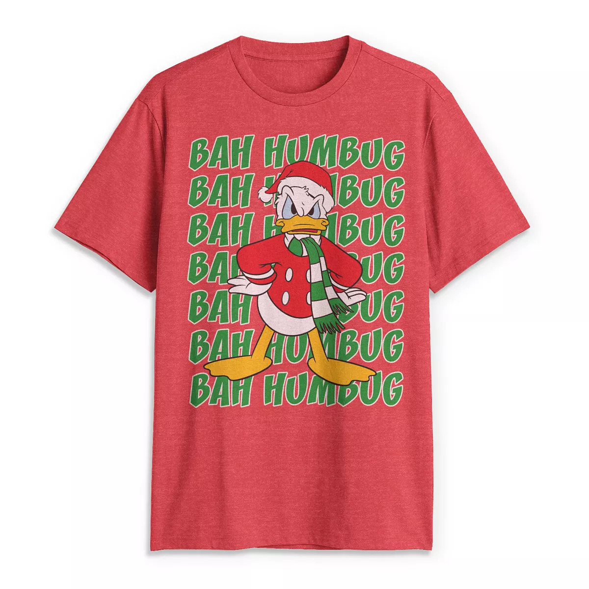 Disney's Donald Duck "Bah Humbug" Christmas Text Stack Men's Tee | Kohl's