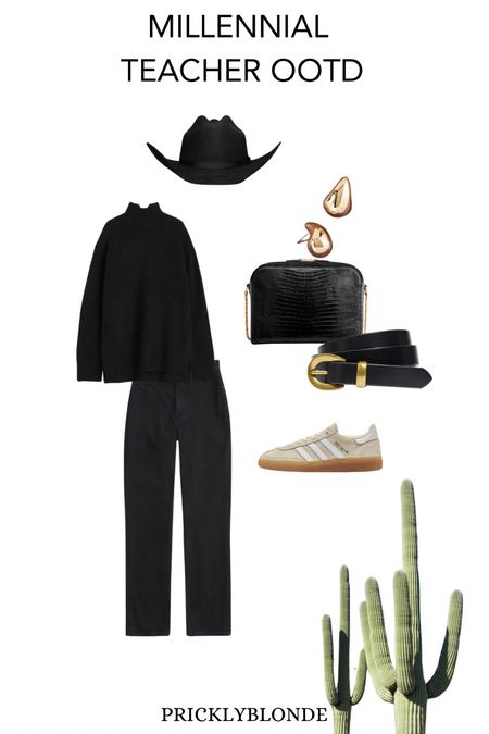 Millennial teacher outfit 
Denim jeans
Black denim
Black sweater 
Beige samba sneakers 
Black belt
Gold jewelry
Black purse 

#LTKstyletip #LTKworkwear #LTKfindsunder100