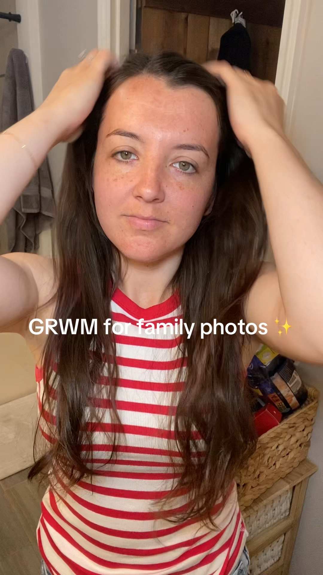 #grwm for family photos 🩵 I linked all makeup and hair tool. My dress is from target but they no longer have in stores! I also linked our toddlers fit and some similar cute blue themed family photo outfit ideas as well for everyone!

#LTKgrwm #LTKootd #LTKmomlife
