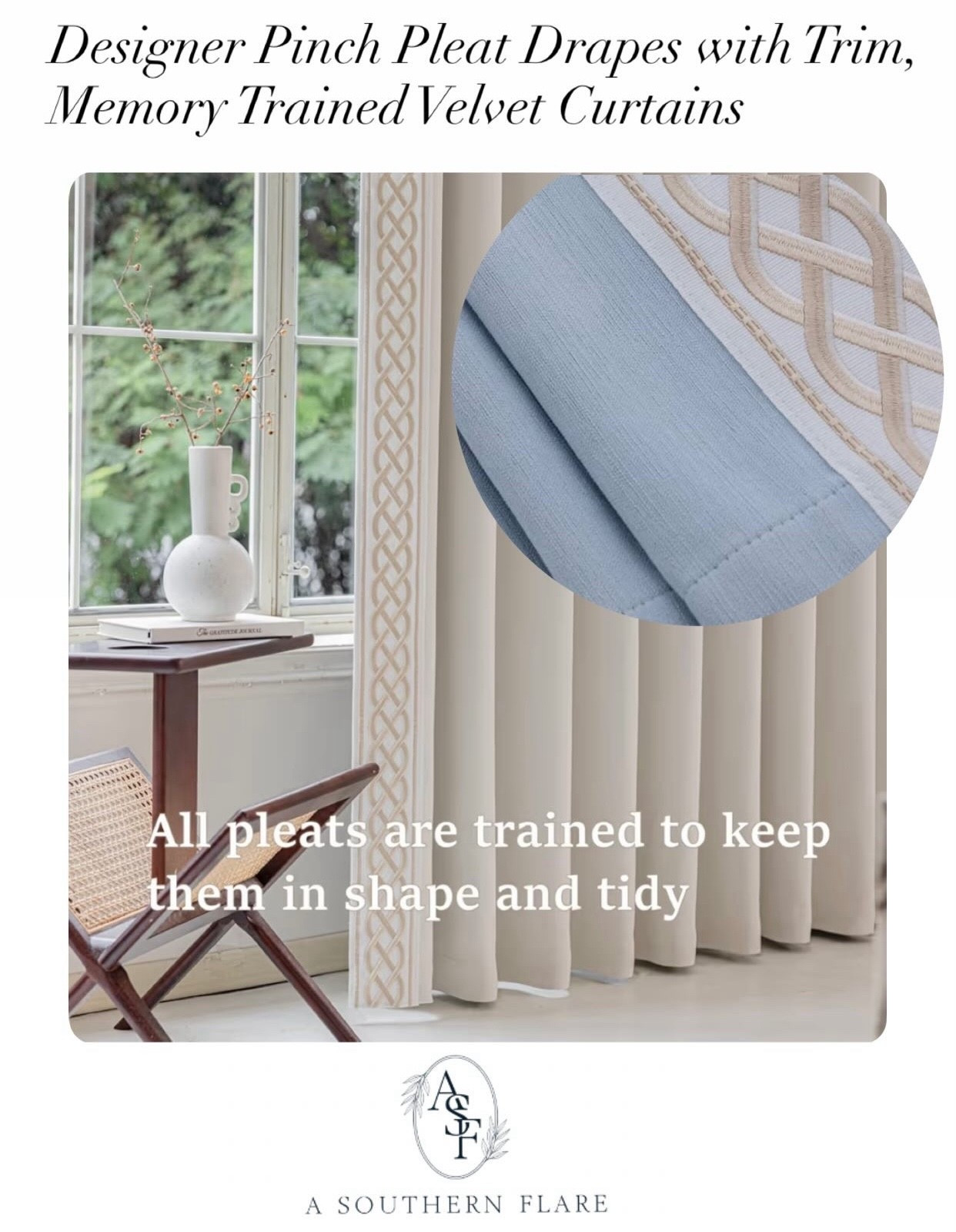 Check out these pinch pleat drapes with trim. They're so elegant and will add a touch of sophistication to any room.

#LTKFindsUnder100 #LTKFindsUnder50 #LTKHome