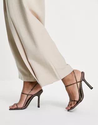 Public Desire Rayelle heel sandals in brown croc | ASOS (Global)