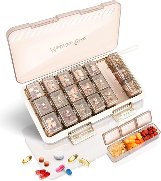 Weekly Pill Organizer 3X a Day - 7 Day Pill Box with 21 Compartments (Morning/Noon/Night), BPA-Fr... | Amazon (US)