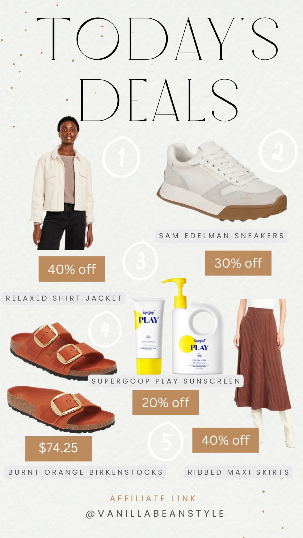 Today’s 5 Deals

#LTKSaleAlert #LTKFindsUnder100 #LTKOver40