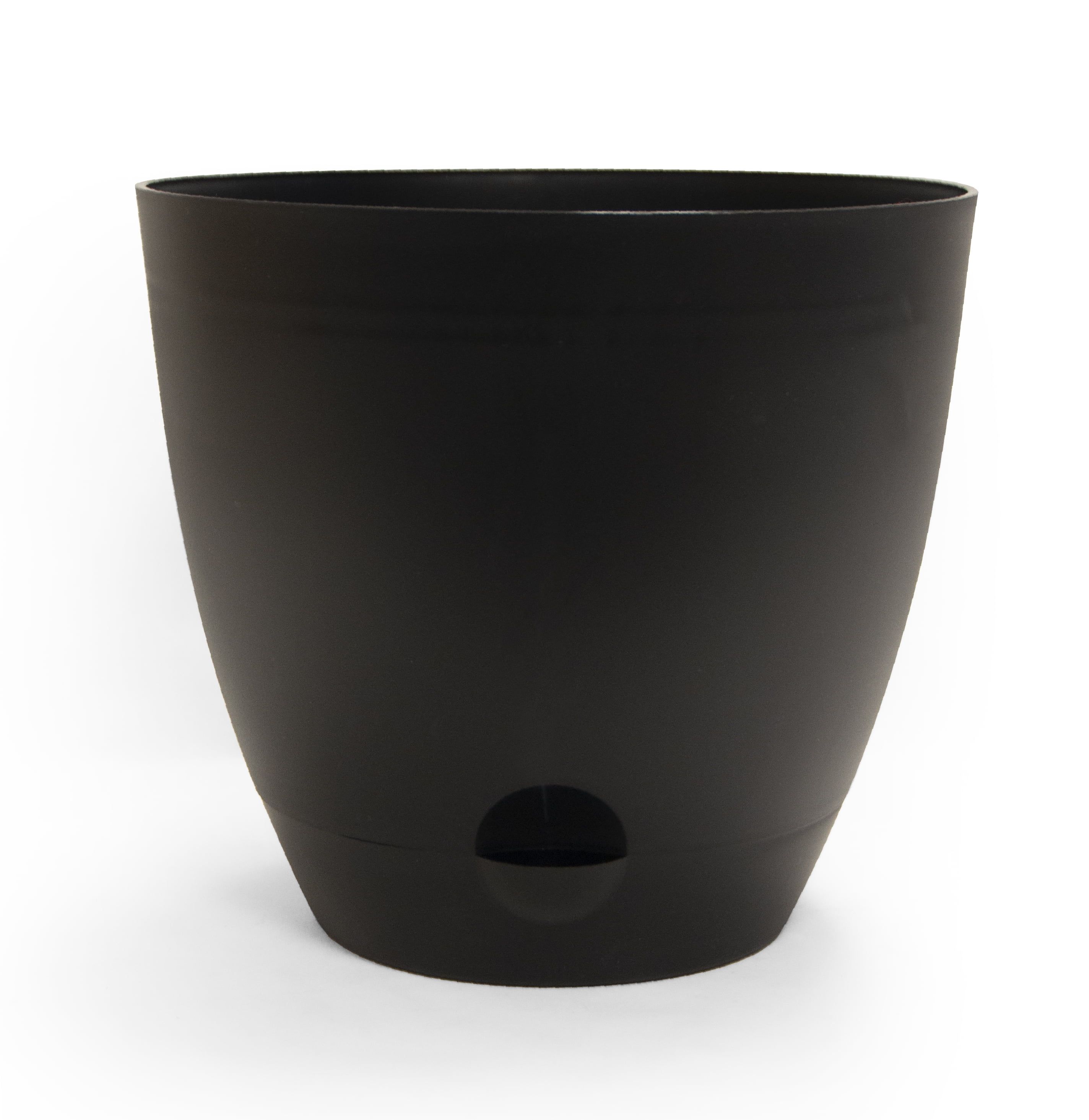 Mainstays Self-Watering 11in Resin Black Planter | Walmart (US)