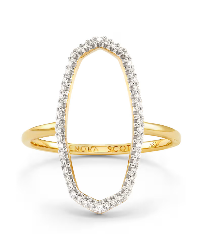 Dani 14k Yellow Gold Open Ring in White Diamond | Kendra Scott