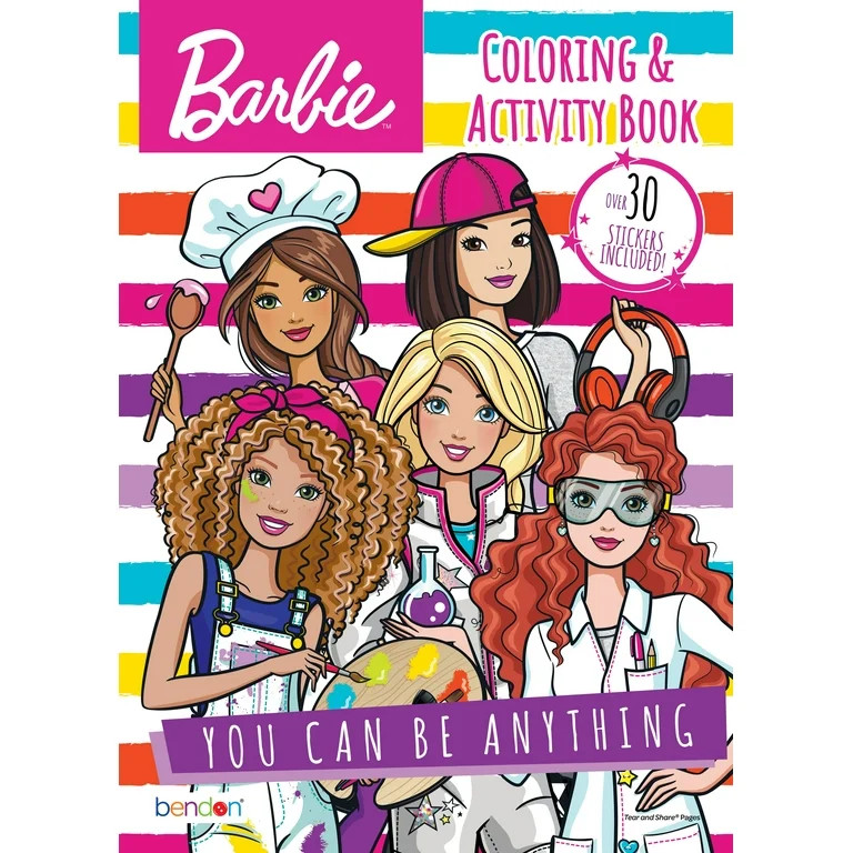 Barbie 32-Page Coloring and Activity Book with Stickers, Paperback - Walmart.com | Walmart (US)