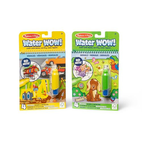 Melissa & Doug Water Wow! 2-Pack – Animals, Vehicles Water-Reveal Travel Activity Pads | Amazon (US)